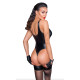 Боді з мокрим ефектом Noir Handmade F244 Powerwetlook body with high cut bottom hem, M