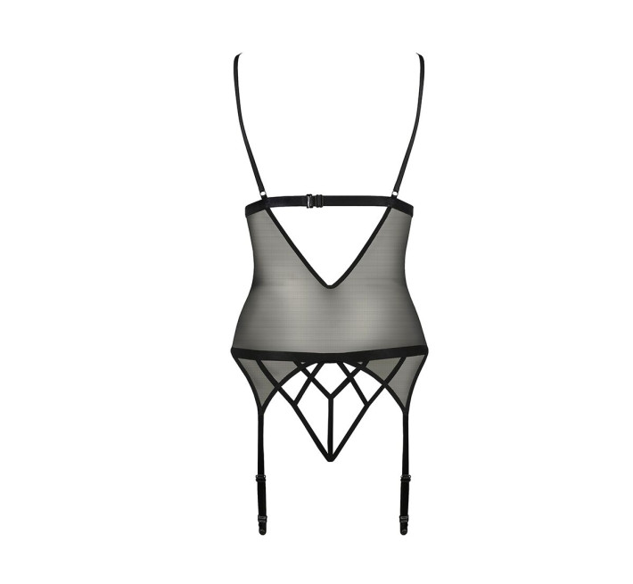 Корсет с открытой грудью Passion DIABOLINA CORSET black S/M