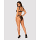 Полупрозрачный эротический комплект Obsessive Obsessivia 2-pcs set black L/XL