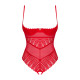 Боди с доступом Obsessive Ingridia crotchless teddy XL/2XL, красное, открытая грудь