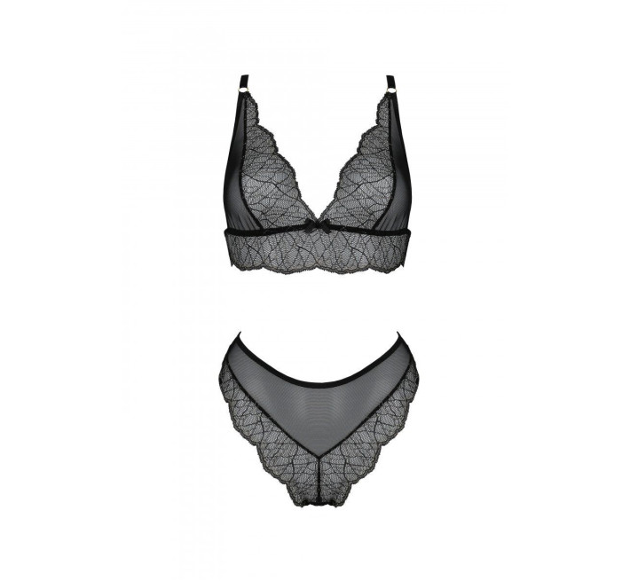 Комплект Passion AMBERLY SET black, L/XL, бралет і трусики бразиліана