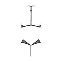 Сітчасте боді з мереживом на грудях Passion SATARA BODY black L/XL