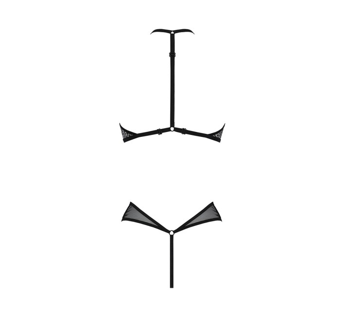 Сітчасте боді з мереживом на грудях Passion SATARA BODY black L/XL