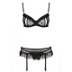 Сексуальний комплект з поясом для панчіх Passion LOVELIA SET black L/XL