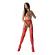 Эротические колготки-бодистокинг со шнуровкой на бедрах Passion S026 One Size, red, с доступом