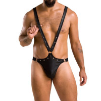 Чоловіче боді з люверсами Passion 028 Harry Black S/M