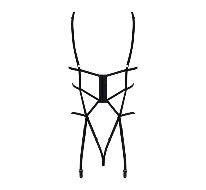 Боді зі стреп із доступом Obsessive Badossa crotchless teddy чорний L/XL