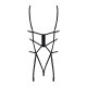 Боді зі стреп із доступом Obsessive Badossa crotchless teddy чорний L/XL