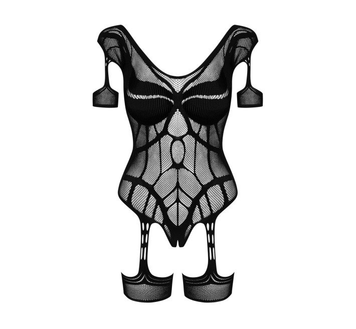 Нейлоновий бодістокінг з імітацією гартер Obsessive Bodystocking G334 чорний S/M/L