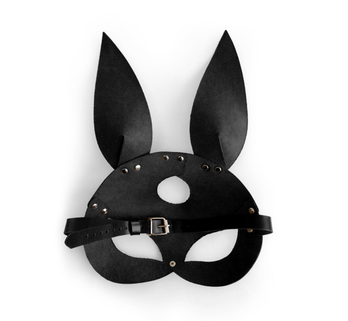 Кожаная маска Зайки Art of Sex - Bunny mask, цвет Черный