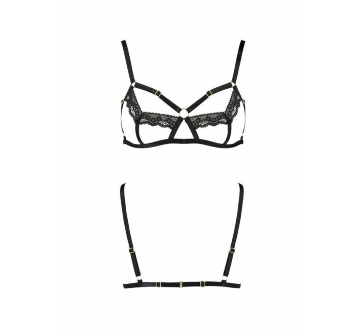 Бюстгальтер-стрепи з мереживом Passion Exclusive SOLON BRA black L/XL