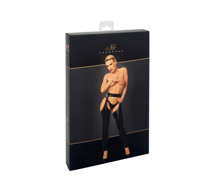 Леггинсы Noir Handmade F323 Rebel, XL, black, под латекс, с открытыми бедрами и ягодицами