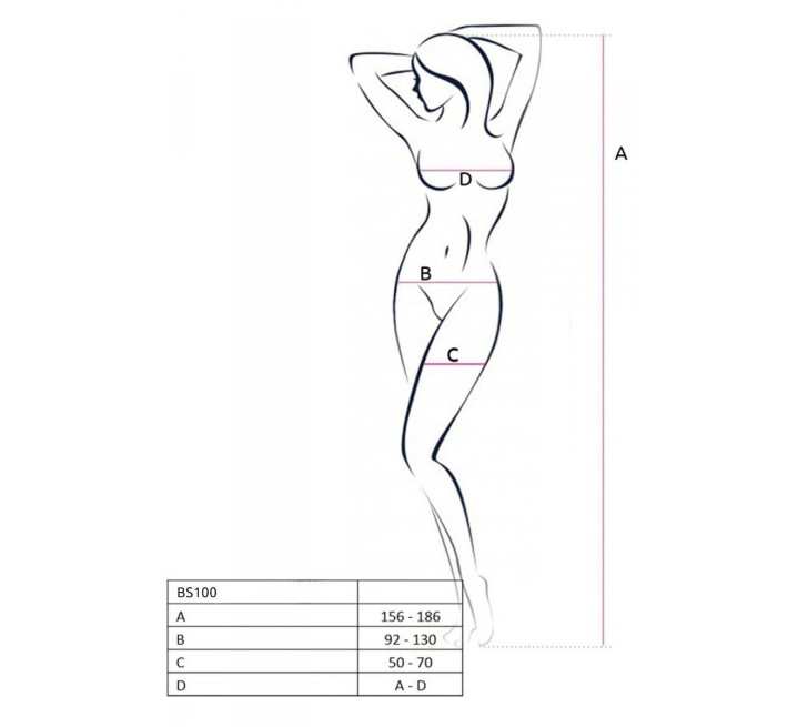 Бодистокинг с плетением на животике Passion BS100 One Size, white, декоративный шов, с доступом