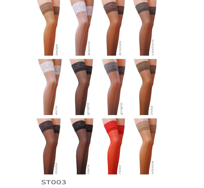 Графитовые чулки на ажурной силиконовой резинке Passion ST003 grafit 3/4