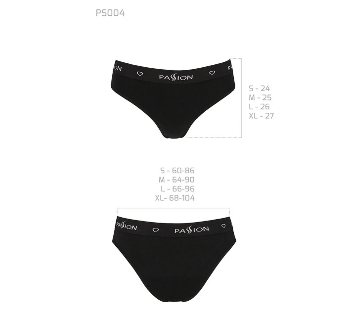 Трусики-сліпи з бавовни з еластаном Passion PS004 PANTIES M, black