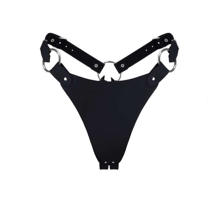 Трусики из натуральной кожи Feral Feelings - String Bikini Black