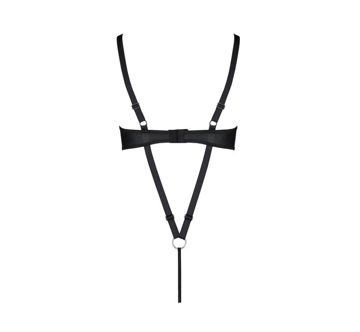 Боди из экокожи Passion CELINE BODY black S/M: с доступом, открытый