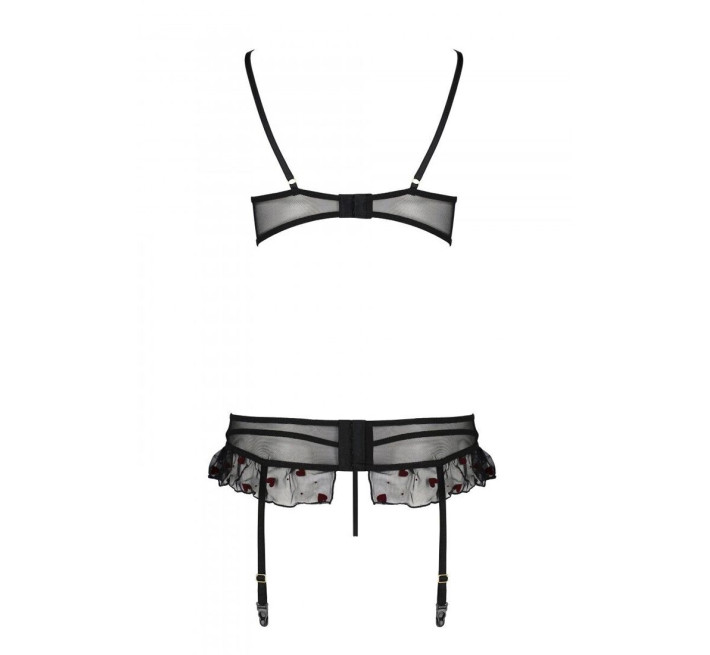 Сексуальний комплект з поясом для панчіх Passion LOVELIA SET black L/XL