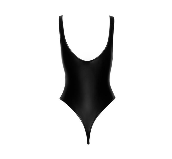 Боді з мокрим ефектом Noir Handmade F244 Powerwetlook body with high cut bottom hem, M