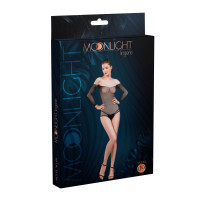 Сетчатое боди со стразами Moonlight Model 09 Black XS-L, открытые плечи