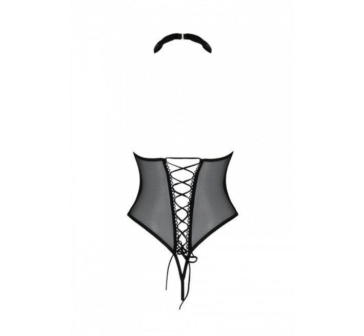 Эротическое боди Passion TRISHA BODY, S/M, black, с открытыми чашками