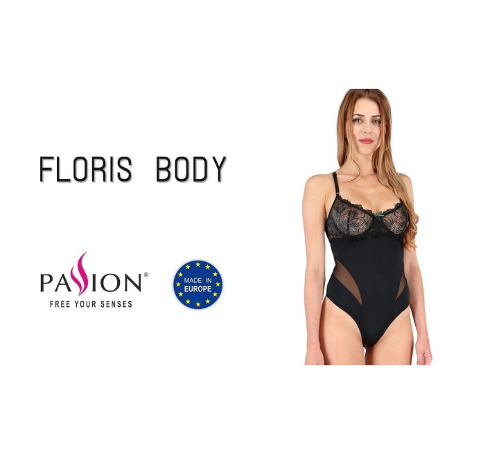 Боді Passion FLORIS BODY Чорний S/M