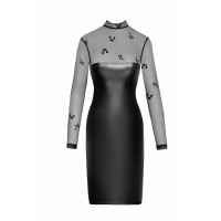 Платье Noir Handmade F310 Sublime, S, black, миди, мокрый эффект, верх — сетка, длинный рукав