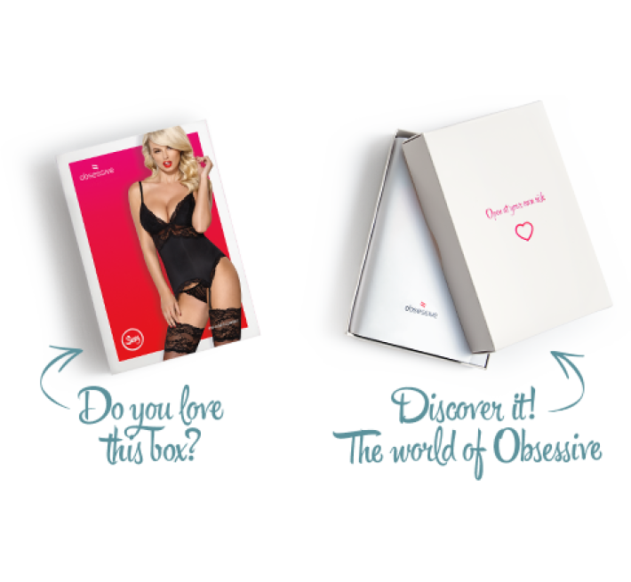 Сатиновый кружевной корсет Obsessive 810-COR-1 babydoll & thong корсет, танга, черный S/M