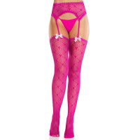 Колготки-чулки Leg Avenue Heart Garterbelt Stockings One Size Magenta Колготки-чулки Leg Avenue Heart Garterbelt Stockings One Size Magenta