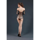Сітчасте боді зі стразами Moonlight Model 09 Black XS-L, відкриті плечі