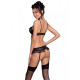 Сексуальний комплект з поясом для панчіх Passion LOVELIA SET black L/XL