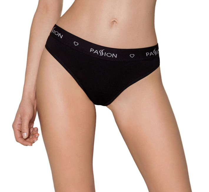 Трусики-сліпи з бавовни з еластаном Passion PS004 PANTIES M, black