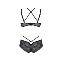 Комплект Passion DROSERA BIKINI black, XXL/XXXL, бюстгальтер і трусики-кюлоти