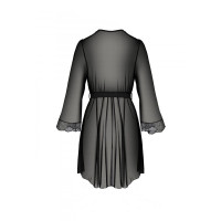 Пеньюар Passion AMBERLY PEIGNOIR black, L/XL, пояс у комплекті