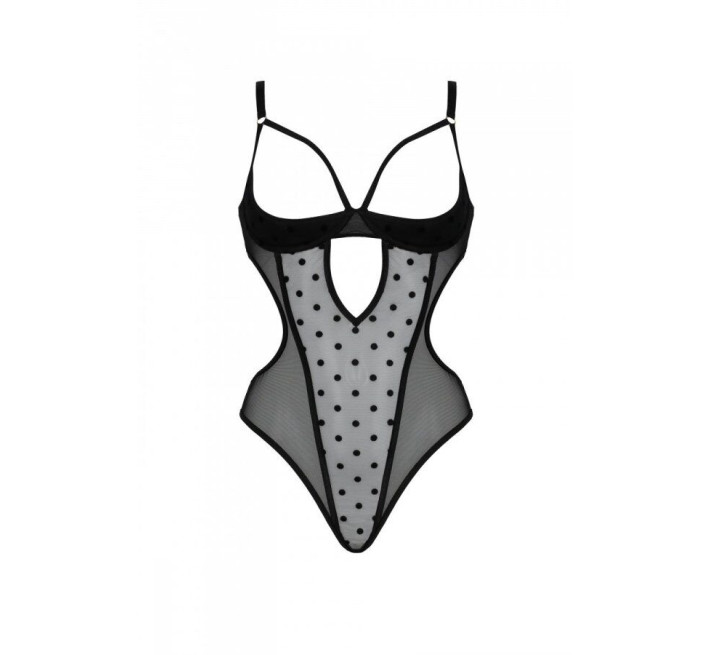 Эротическое боди Passion MARINA BODY, S/M, black, с открытыми чашками