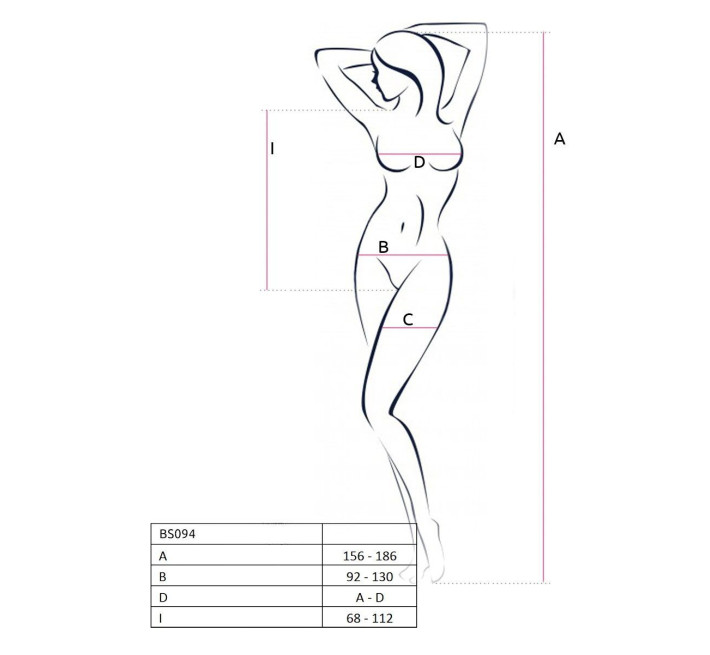 Бодистокинг с имитацией корсетной шнуровки Passion BS094 One Size, red, цветочный узор, с доступом