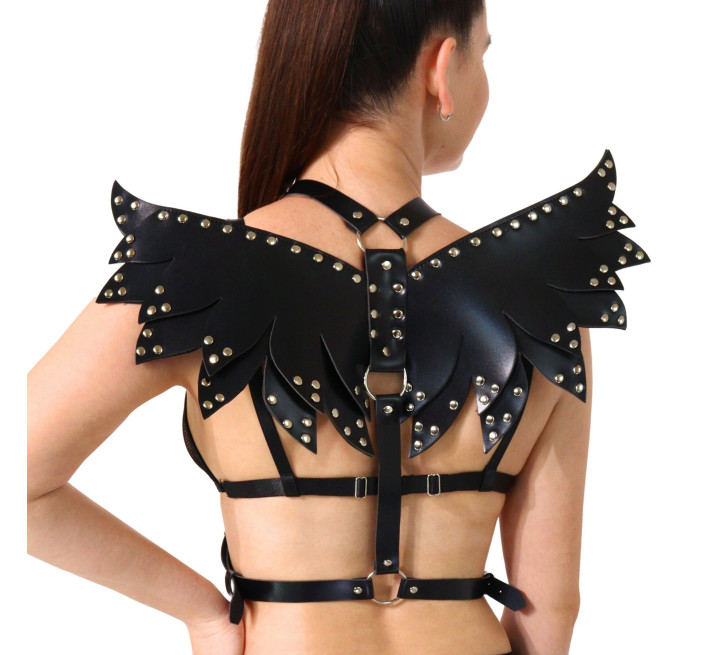 Жіноча портупея Art of Sex - Wings чорна XS-M, екошкіра