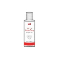 Набір Intt BRAZILIAN PANTY RED: трусики на зав’язках з перлинним кільцем + полунична змазка S-XL