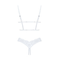 Эротический комплект Obsessive Heavenlly 2-pcs cupless set XL/2XL, открытая грудь, с доступом