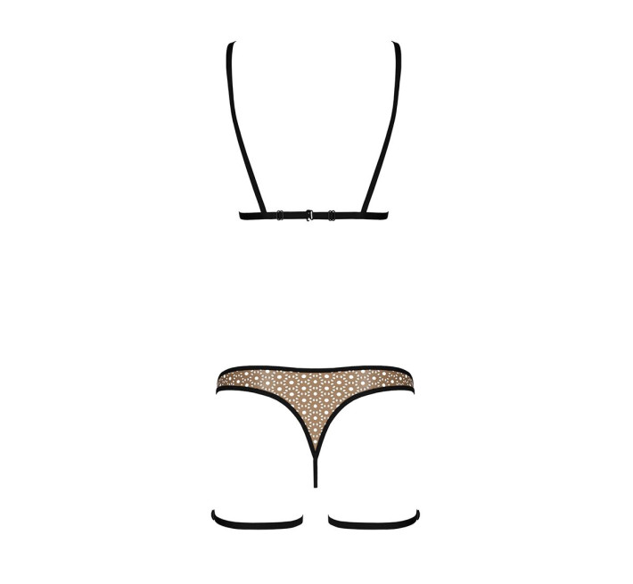 Еротичний комплект спідньої білизни Passion GABI SET beige S/M