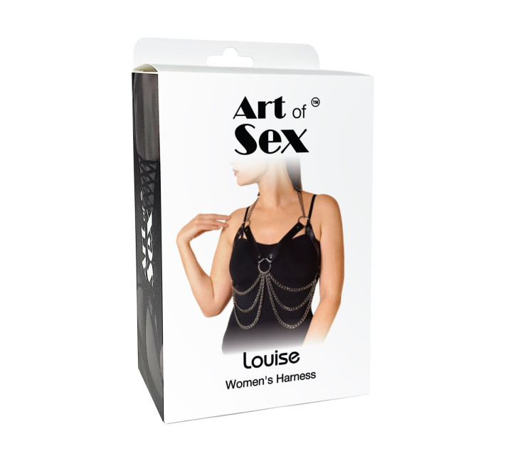 Женская портупея Art of Sex - Louise черная XS-2XL, экокожа