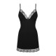 Сорочка та трусики Obsessive Bella Rou chemise & thong чорні M/L
