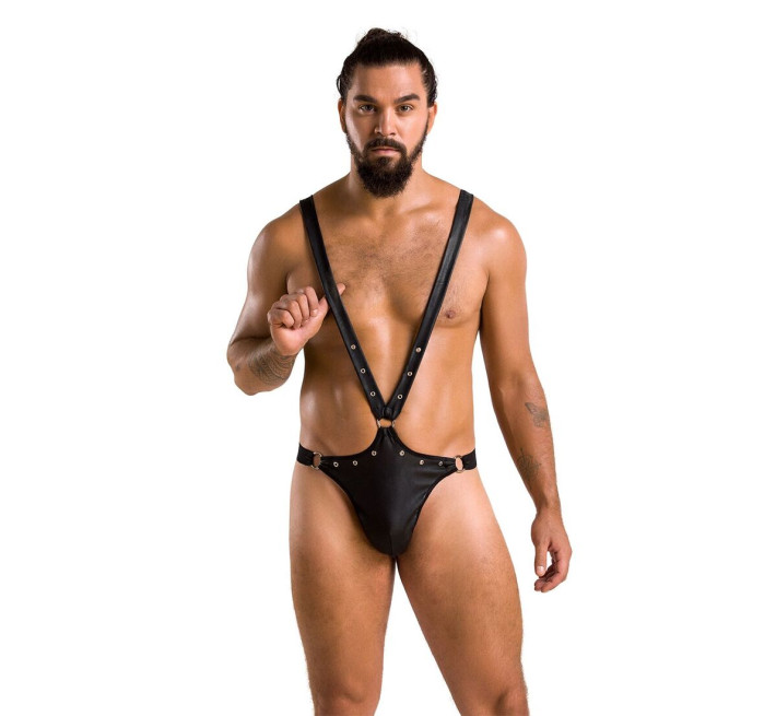 Мужское боди с люверсами Passion 028 Harry Black S/M