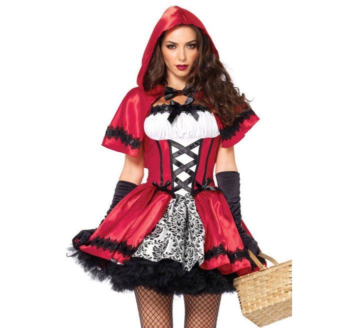 Эротический костюм Красной шапочки Leg Avenue Gothic Red Riding Hood L, платье, накидка