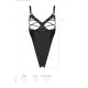 Боди из экокожи Passion CELINE BODY black S/M: с доступом, открытый