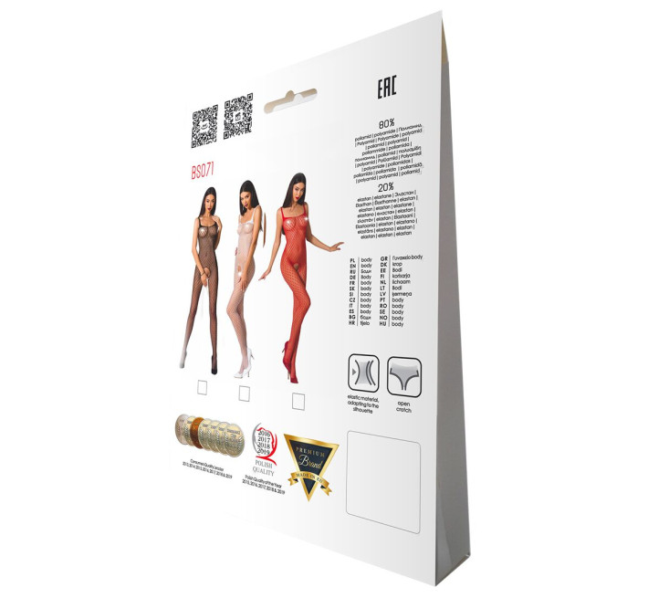 Бодистокинг Passion BS071 black, комбинезон на бретелях