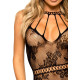 Ажурна сукня-сітка Leg Avenue Lace mini dress with cut-outs Black one size