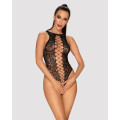 Ажурний бодістокінг із ефектом шнурівки Obsessive B129 teddy чорний S/M/L