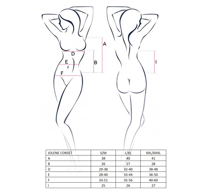 Сексуальний прозорий Корсет Passion Erotic Line JOLENE CORSET XXL/XXXL Чорний