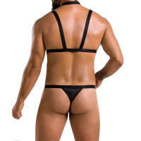 Комплект чоловічої білизни зі стреп Passion 039 Set Andrew black XXL/XXXL